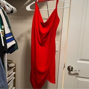 Fashion Nova Vibrant Red Asymmetrical Romper